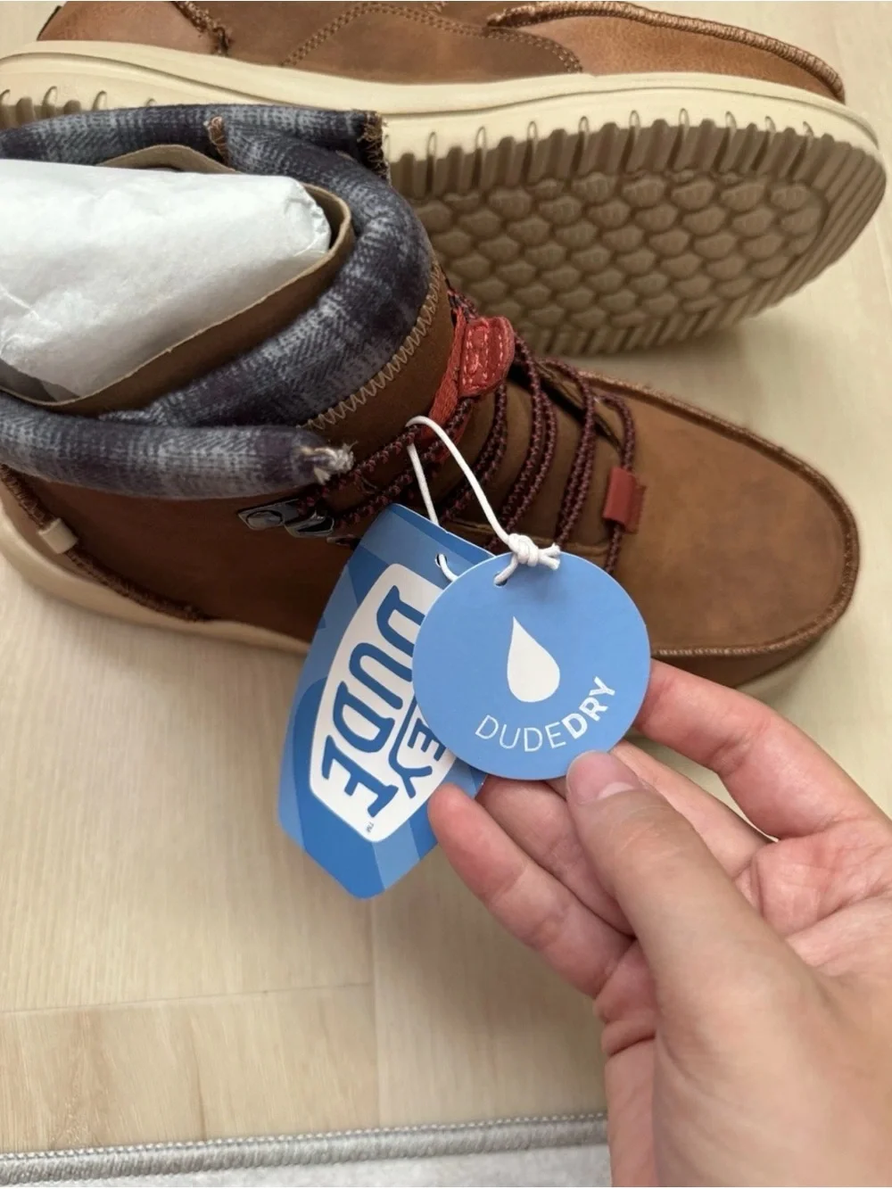 Hey Dude Brown Lace-Up Casual Boots with Cream Sole